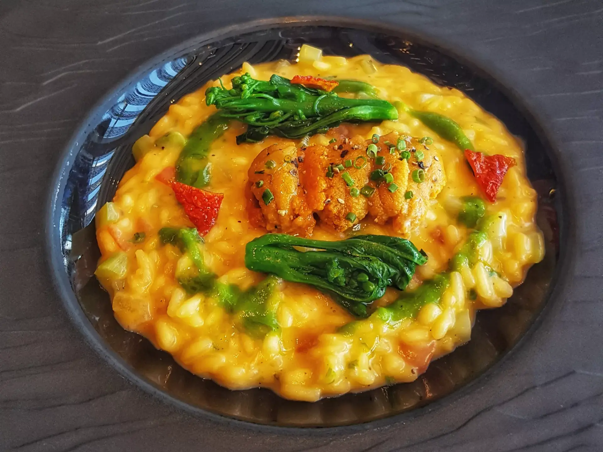 Risotto “Acquerello” with Hokkaido Sea Urchin and Sea Asparagus